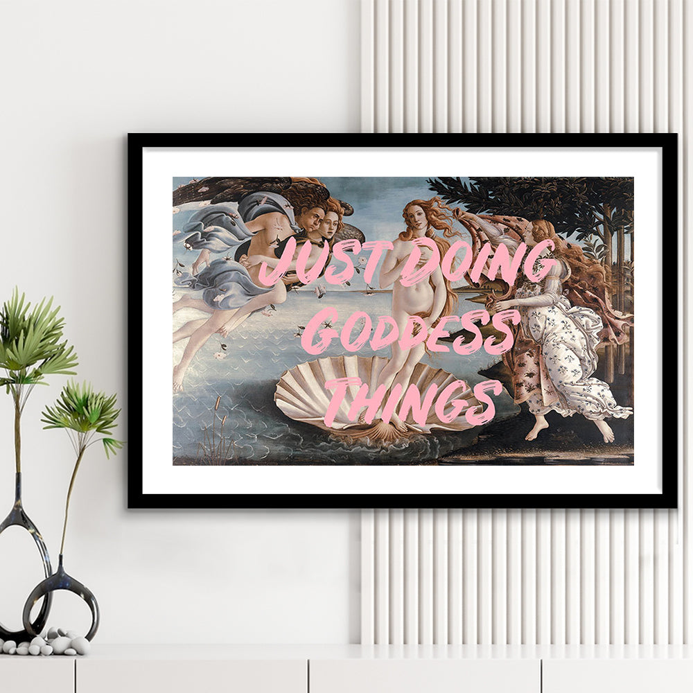 Venus Art Print, Altered Art, Printable Wall Art, Gift For Her, Quote Print, Framed Art Print White Border Wall Decor