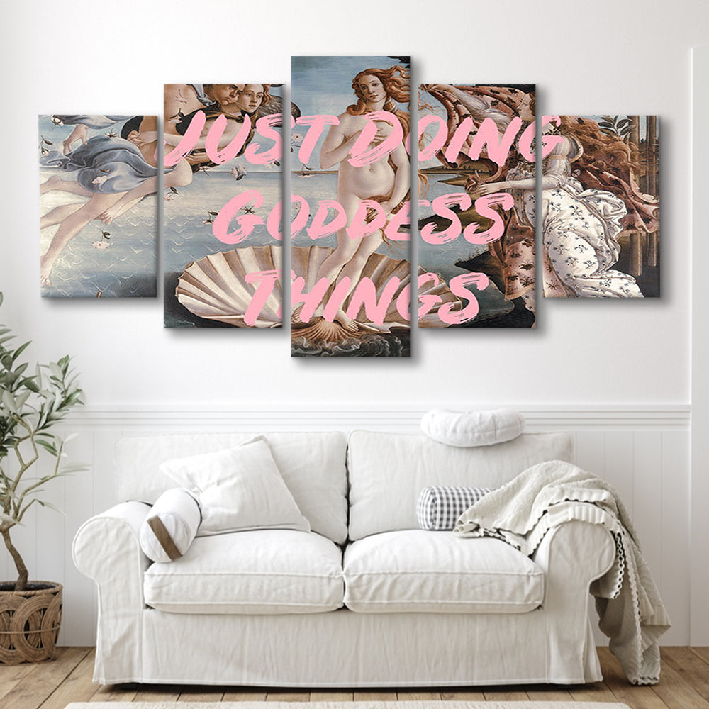 Venus Art Print, Altered Art, Printable Wall Art, Gift For Her, Quote Print, Mixed Panels Canvas Print Wall Art