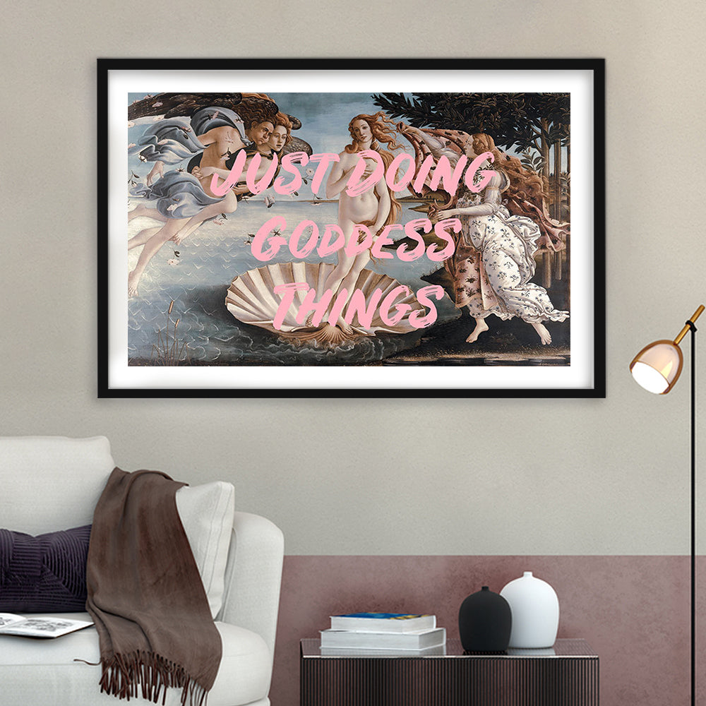 Venus Art Print, Altered Art, Printable Wall Art, Gift For Her, Quote Print, Framed Art Print White Border Wall Decor