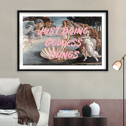 Venus Art Print, Altered Art, Printable Wall Art, Gift For Her, Quote Print, Framed Art Print White Border Wall Decor