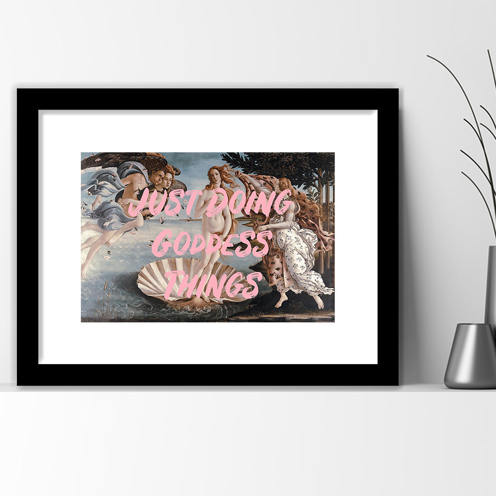 Venus Art Print, Altered Art, Printable Wall Art, Gift For Her, Quote Print, Framed Art Print White Border Wall Decor