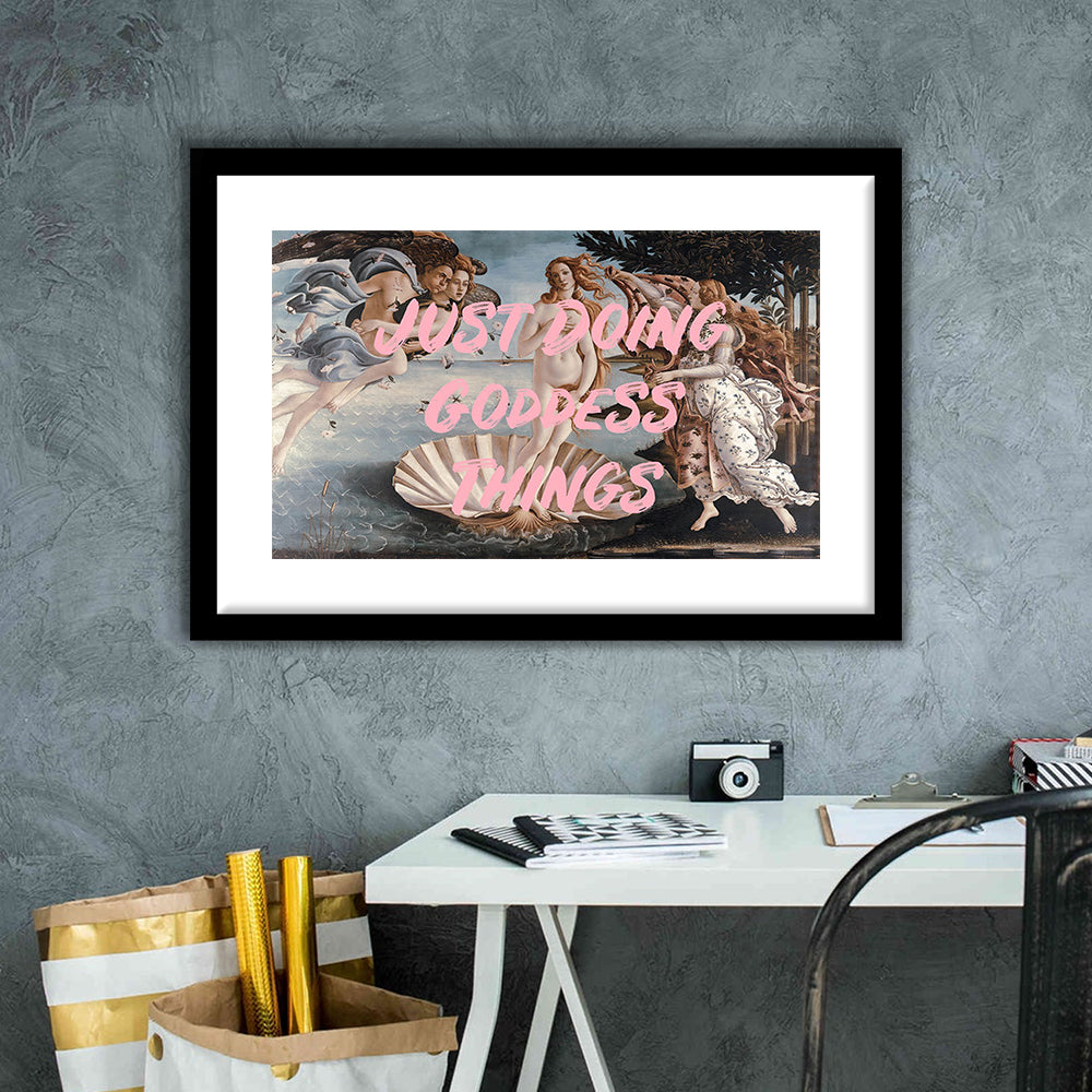 Venus Art Print, Altered Art, Printable Wall Art, Gift For Her, Quote Print, Framed Art Print White Border Wall Decor