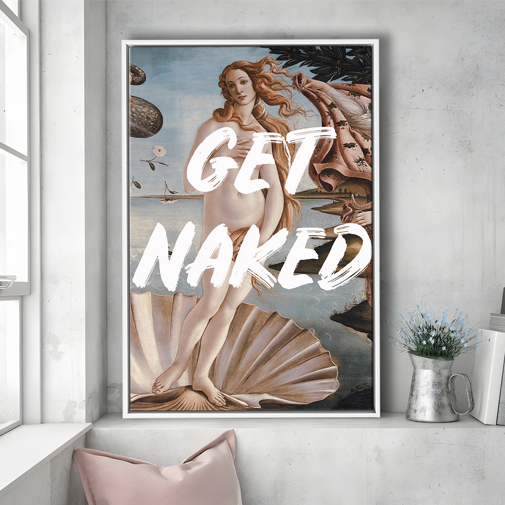 Venus Get Naked, Floating Framed Canvas Art Print,, Framed Canvas Prints Wall Art