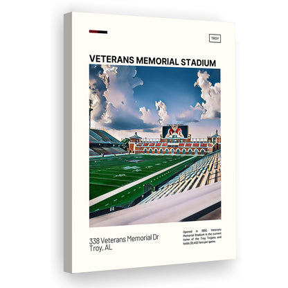 Veterans Memorial Stadium Print, Troy Trojans Stadium Canvas Art, Fan Gifts, Sport Art, Canvas Print Wall Art