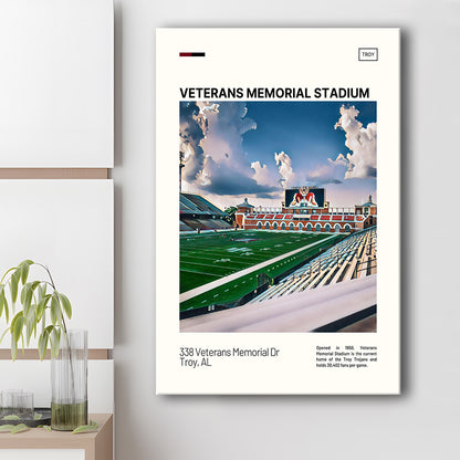 Veterans Memorial Stadium Print, Troy Trojans Stadium Canvas Art, Fan Gifts, Sport Art, Canvas Print Wall Art