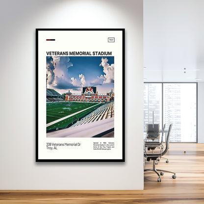 Veterans Memorial Stadium Print, Troy Trojans Stadium Art, Gifts for him, Sport Art, Framed Art Print Wall Decor