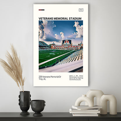 Veterans Memorial Stadium Print, Troy Trojans Stadium Canvas Art, Fan Gifts, Sport Art, Canvas Print Wall Art