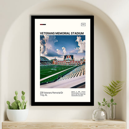 Veterans Memorial Stadium Print, Troy Trojans Stadium Art, Gifts for him, Sport Art, Framed Art Print Wall Decor