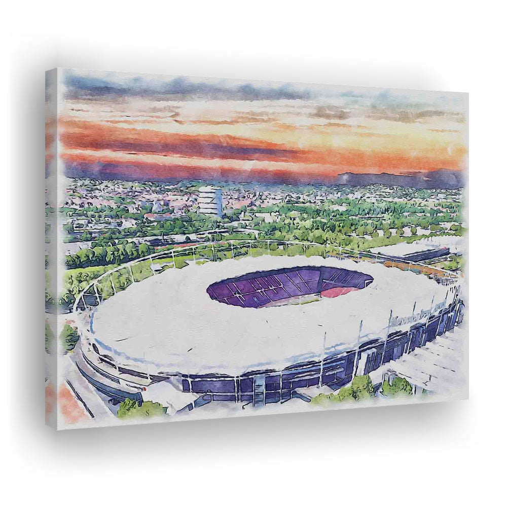 VfB Stuttgart Painting Canvas Stadium Watercolor, Sport Art, Gifts for him, Canvas Print Wall Art