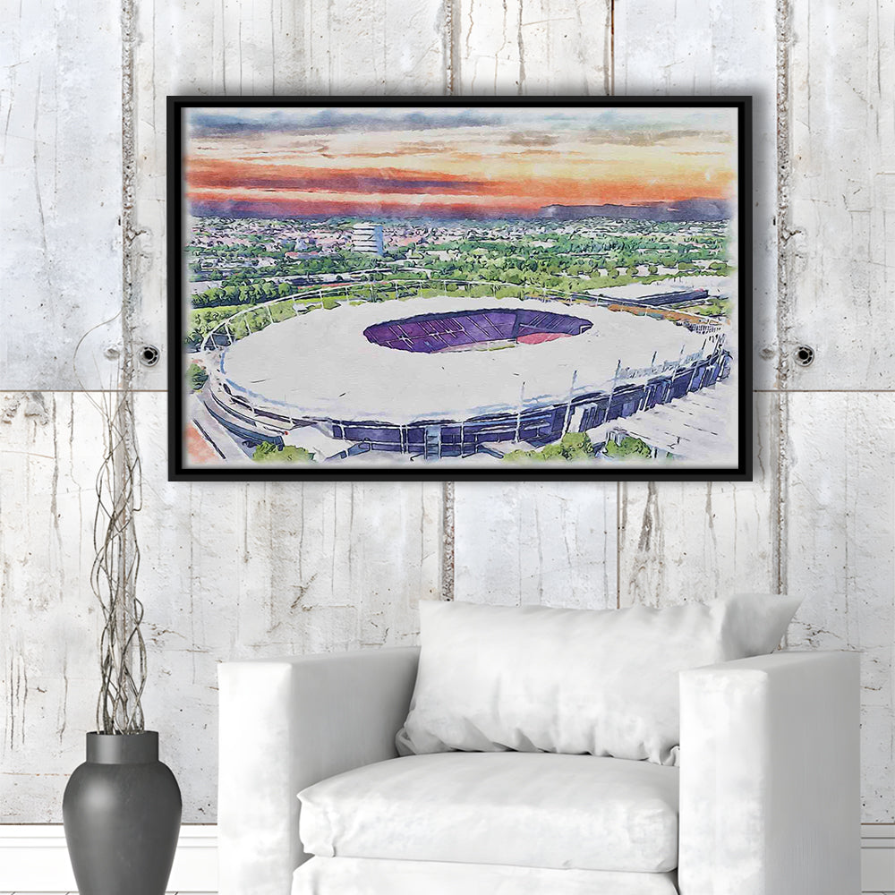 VfB Stuttgart Painting Canvas Stadium Watercolor, Sport Gift Art, Framed Canvas Print Wall Art