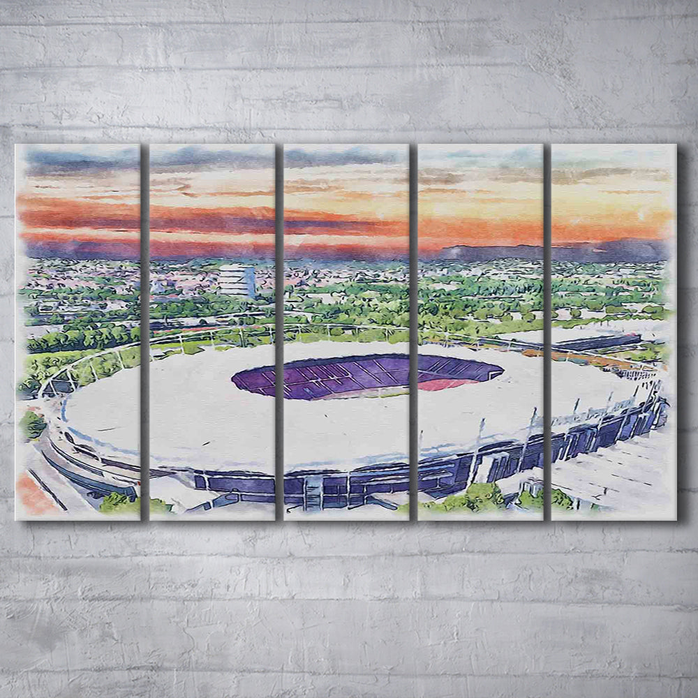 VfB Stuttgart Painting Canvas Stadium Watercolor, Sport Art, Extra Large Canvas Print Wall Art