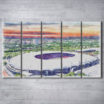 VfB Stuttgart Painting Canvas Stadium Watercolor, Sport Art, Extra Large Canvas Print Wall Art