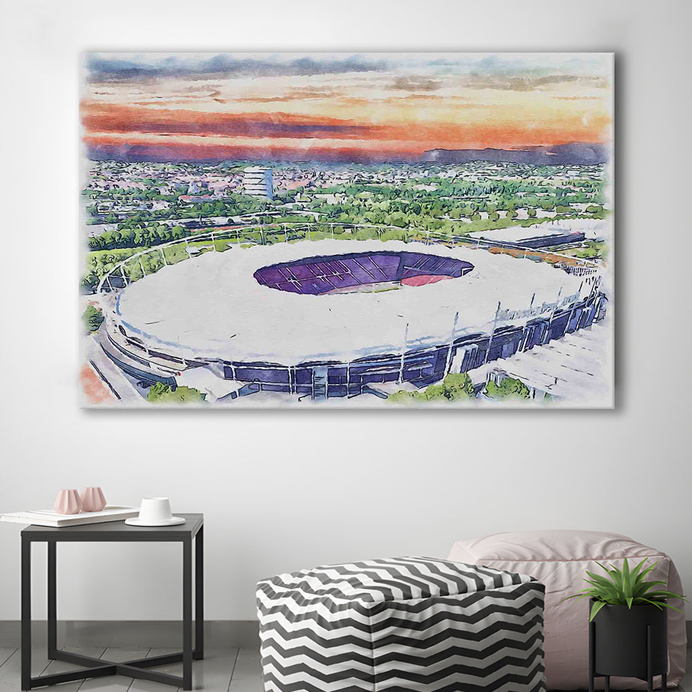 VfB Stuttgart Painting Canvas Stadium Watercolor, Sport Art, Gifts for him, Canvas Print Wall Art