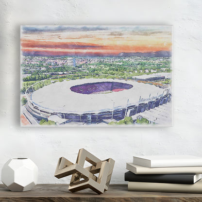 VfB Stuttgart Painting Canvas Stadium Watercolor, Sport Art, Gifts for him, Canvas Print Wall Art