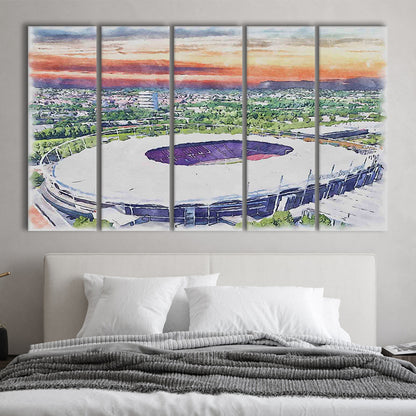 VfB Stuttgart Painting Canvas Stadium Watercolor, Sport Art, Extra Large Canvas Print Wall Art