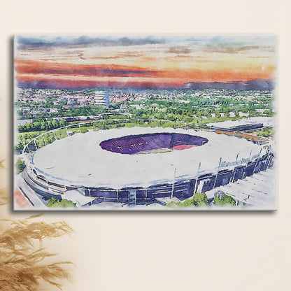 VfB Stuttgart Painting Canvas Stadium Watercolor, Sport Art, Gifts for him, Canvas Print Wall Art