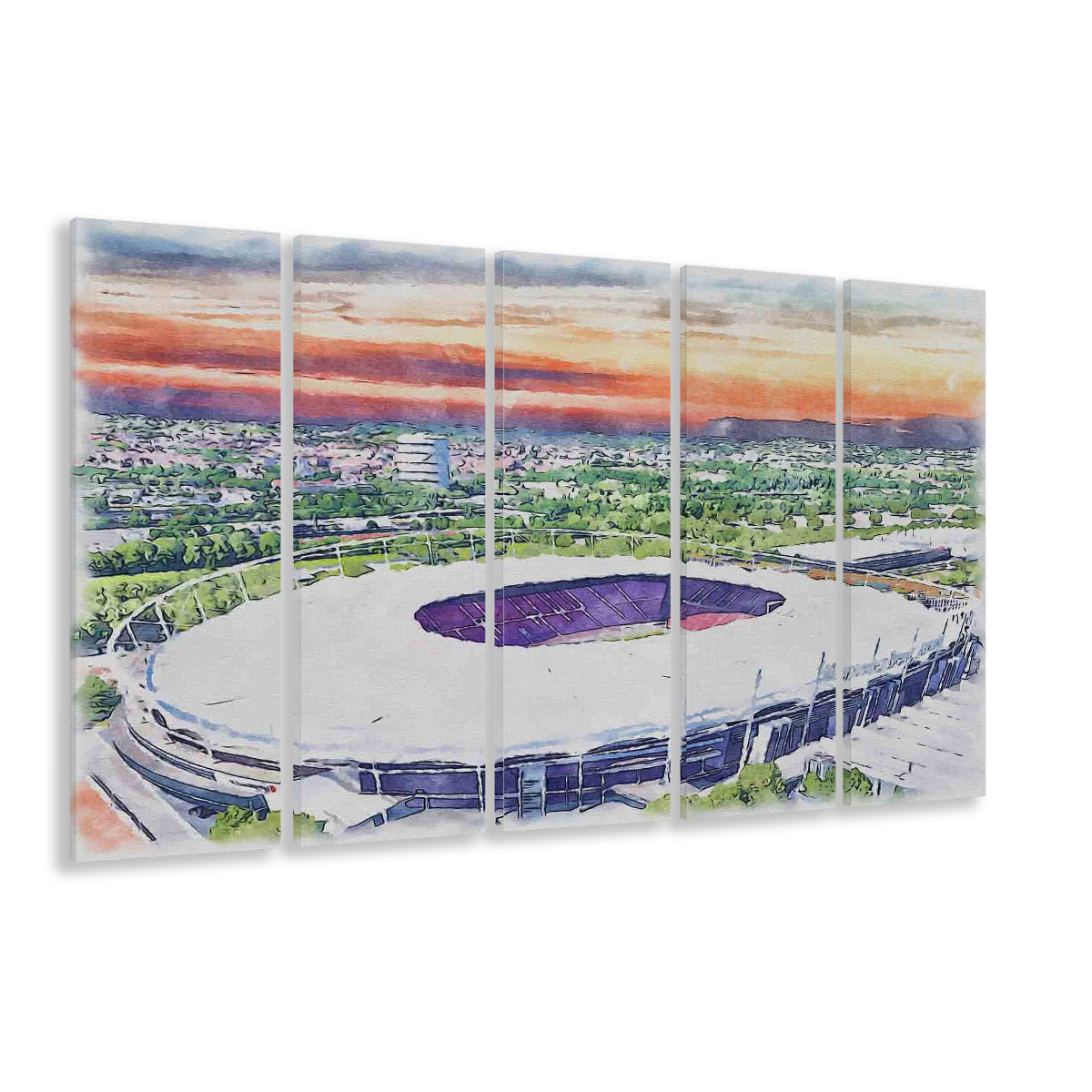 VfB Stuttgart Painting Canvas Stadium Watercolor, Sport Art, Extra Large Canvas Print Wall Art