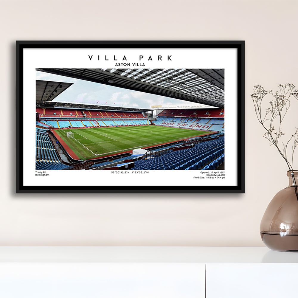Villa Park Print,Aston Villa Stadium,England Football Wall Art, Sport Art Print, Framed Canvas Print Wall Art