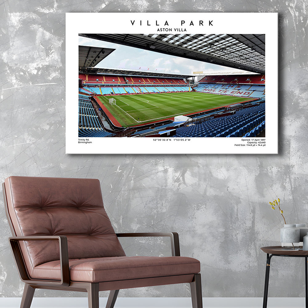 Villa Park Print,Aston Villa Stadium,England Football Wall Art, Sport Art Print, Canvas Print Wall Art, Man Cave Gift