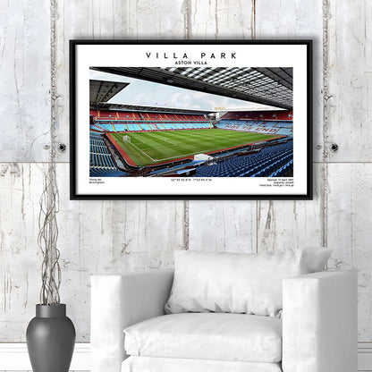 Villa Park Print,Aston Villa Stadium,England Football Wall Art, Sport Art Print, Framed Canvas Print Wall Art