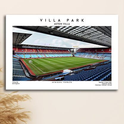Villa Park Print,Aston Villa Stadium,England Football Wall Art, Sport Art Print, Canvas Print Wall Art, Man Cave Gift