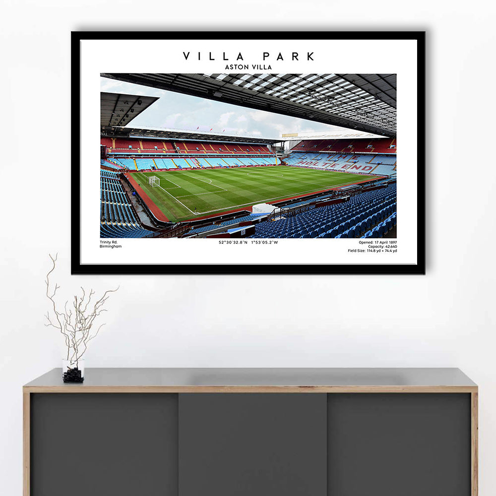Villa Park Print,Aston Villa Stadium,England Football Wall Art, Sport Art Print, Framed Art Print Wall Decor
