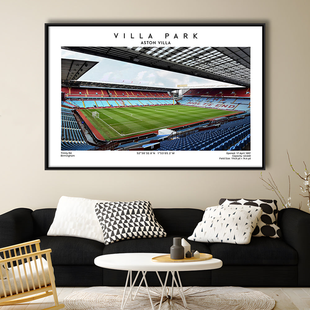 Villa Park Print,Aston Villa Stadium,England Football Wall Art, Sport Art Print, Framed Canvas Print Wall Art