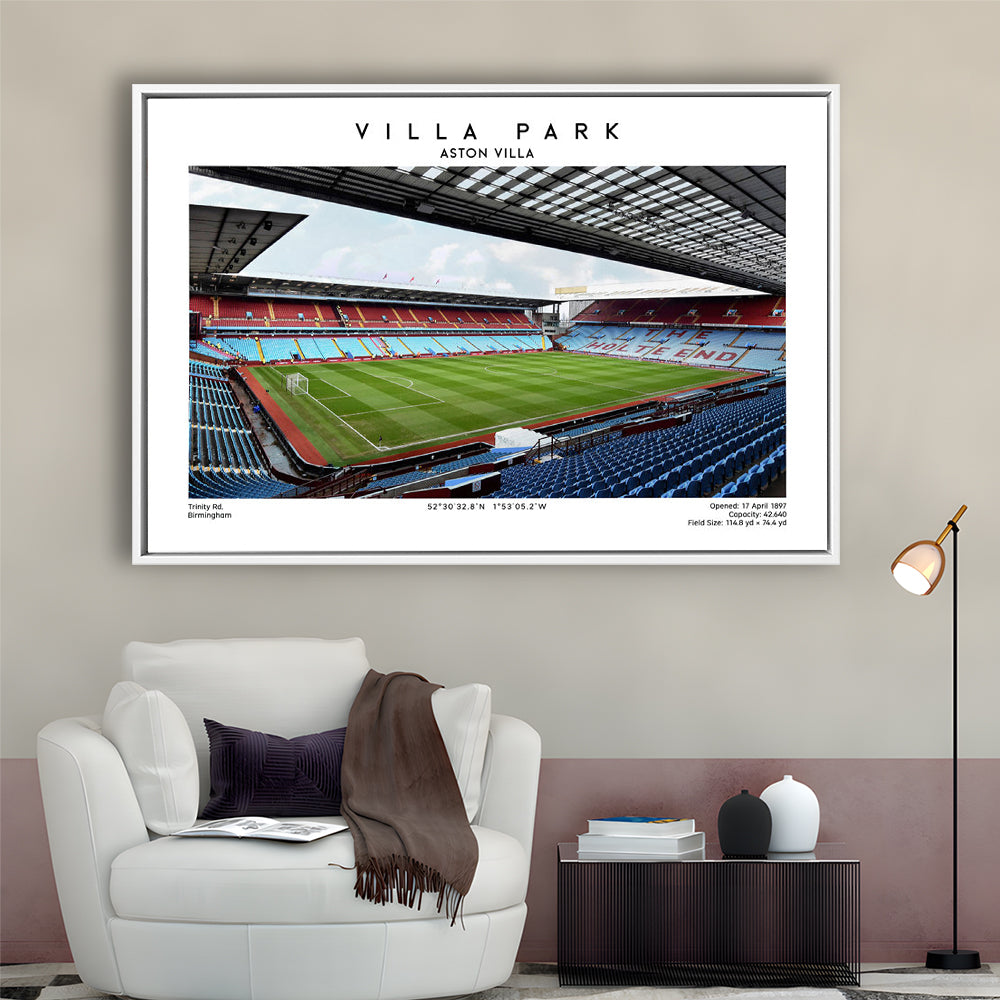 Villa Park Print,Aston Villa Stadium,England Football Wall Art, Sport Art Print, Framed Canvas Print Wall Art