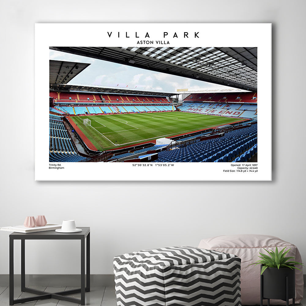Villa Park Print,Aston Villa Stadium,England Football Wall Art, Sport Art Print, Canvas Print Wall Art, Man Cave Gift