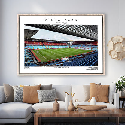 Villa Park Print,Aston Villa Stadium,England Football Wall Art, Sport Art Print, Framed Canvas Print Wall Art