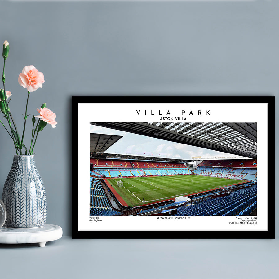 Villa Park Print,Aston Villa Stadium,England Football Wall Art, Sport Art Print, Framed Art Print Wall Decor