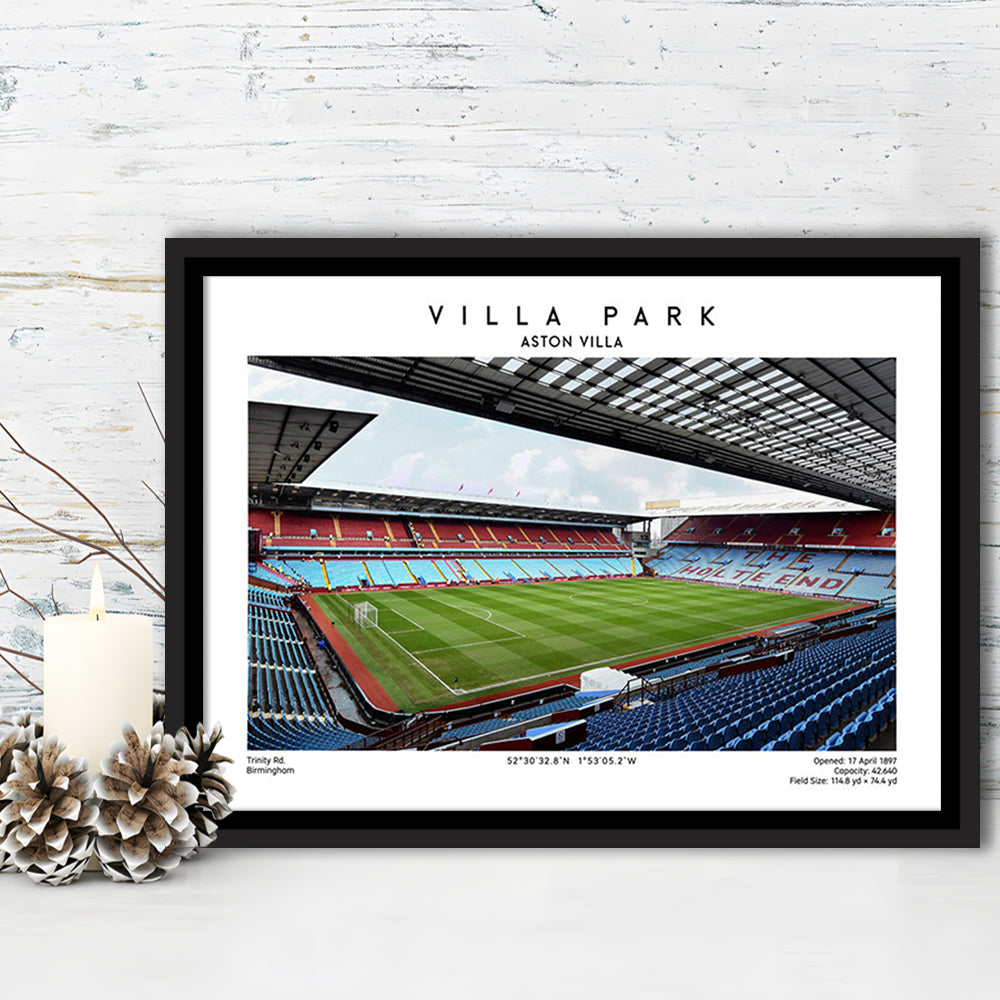 Villa Park Print,Aston Villa Stadium,England Football Wall Art, Sport Art Print, Framed Canvas Print Wall Art