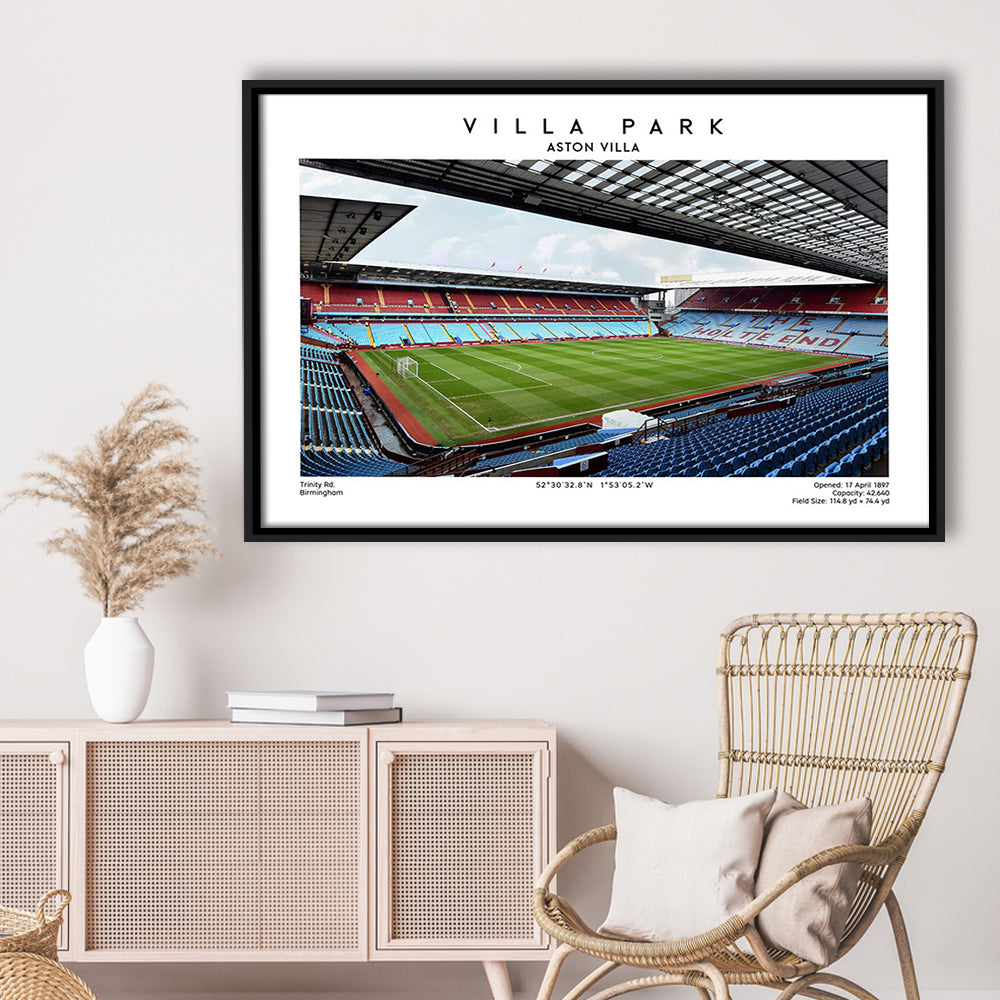 Villa Park Print,Aston Villa Stadium,England Football Wall Art, Sport Art Print, Framed Canvas Print Wall Art