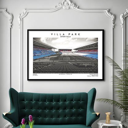 Villa Park Football Stadium Print, Aston Villa Wall England Football Art, Sport Art Print, Framed Art Print Wall Decor