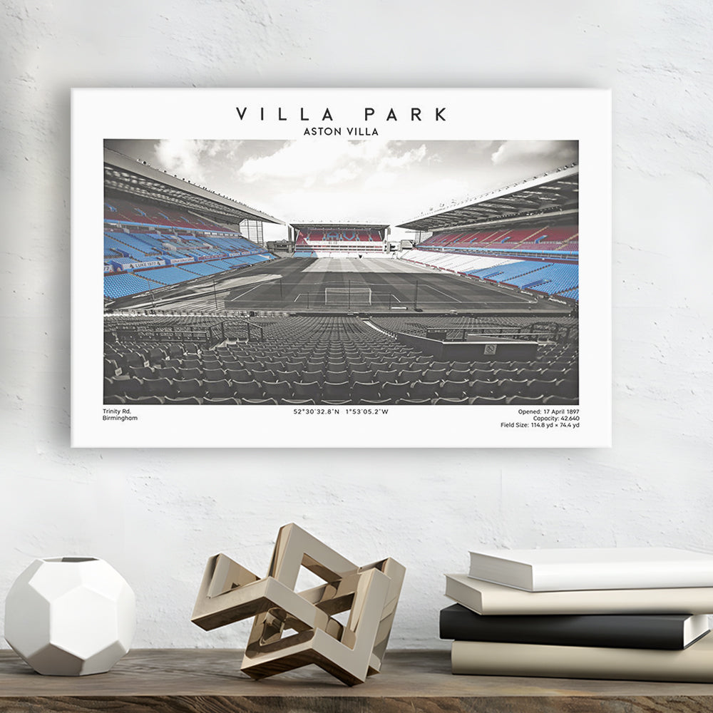 Villa Park Football Stadium Print, Aston Villa Wall England Football Art, Sport Art Print, Canvas Print Wall Art, Man Cave Gift