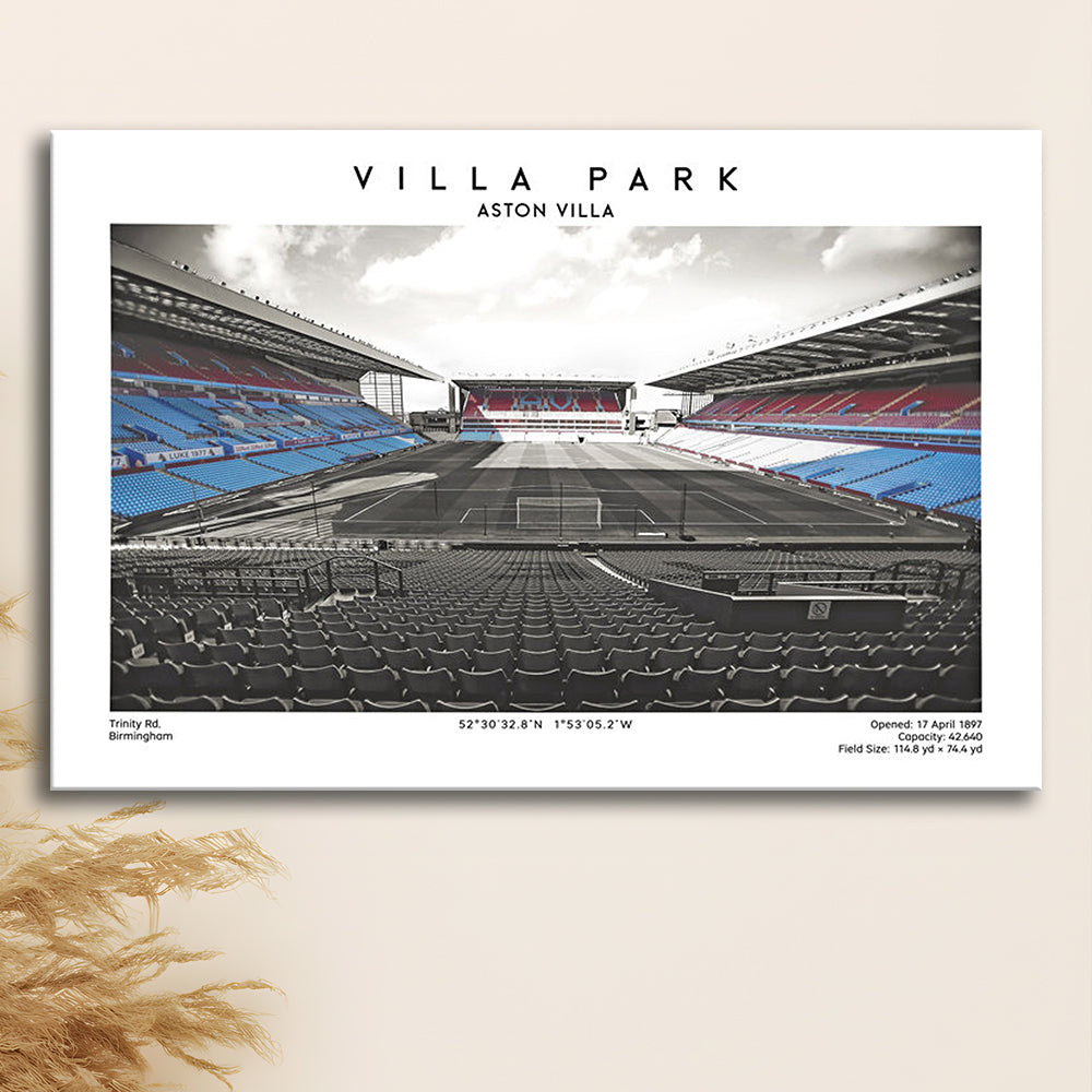 Villa Park Football Stadium Print, Aston Villa Wall England Football Art, Sport Art Print, Canvas Print Wall Art, Man Cave Gift