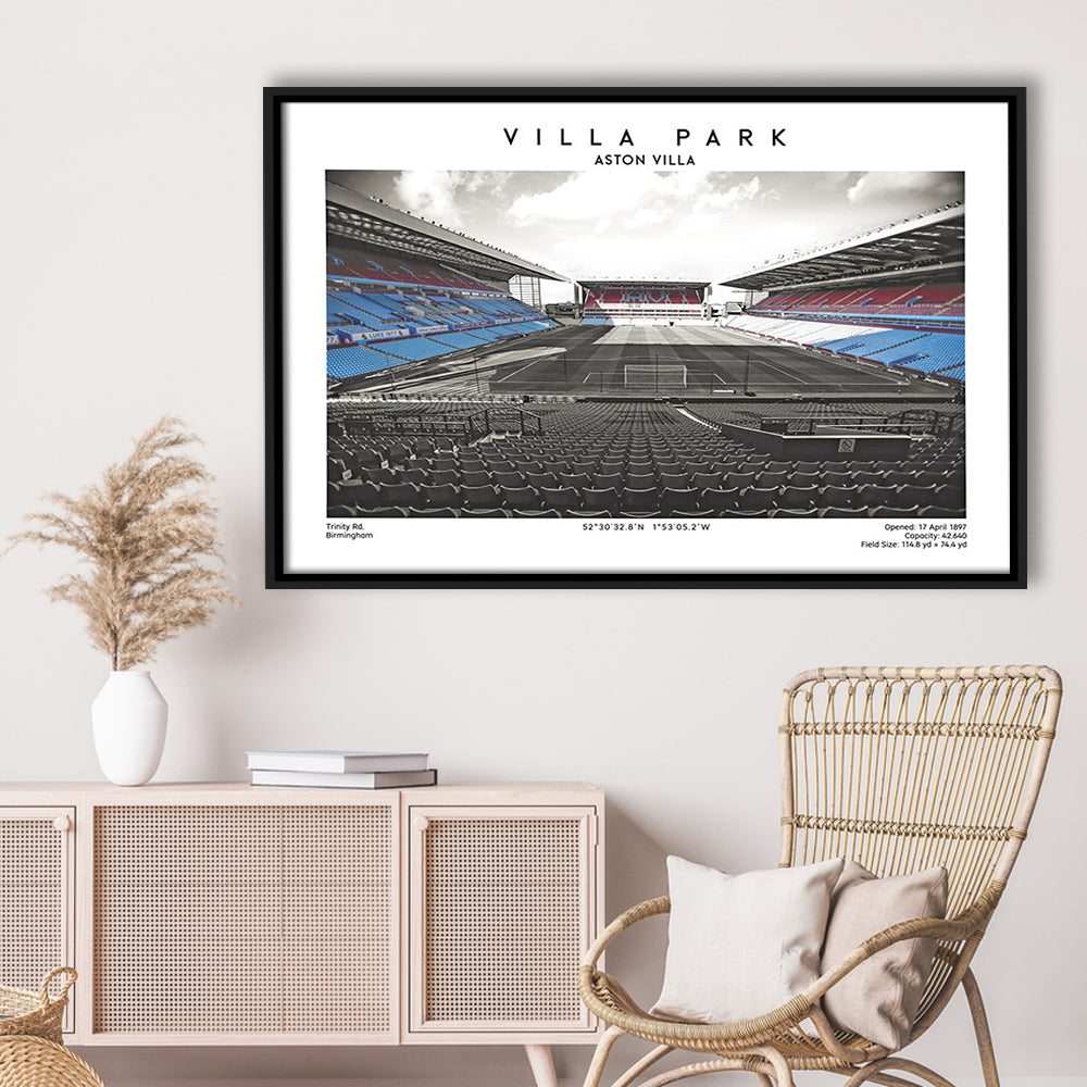 Villa Park Football Stadium Print, Aston Villa Wall England Football Art, Sport Art Print, Framed Canvas Print Wall Art