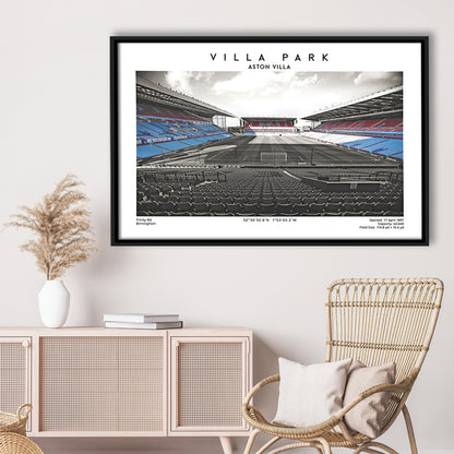 Villa Park Football Stadium Print, Aston Villa Wall England Football Art, Sport Art Print, Framed Canvas Print Wall Art