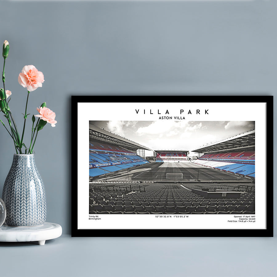 Villa Park Football Stadium Print, Aston Villa Wall England Football Art, Sport Art Print, Framed Art Print Wall Decor