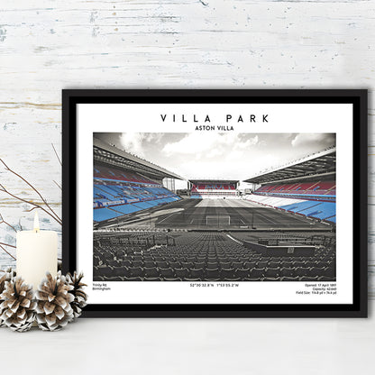 Villa Park Football Stadium Print, Aston Villa Wall England Football Art, Sport Art Print, Framed Canvas Print Wall Art