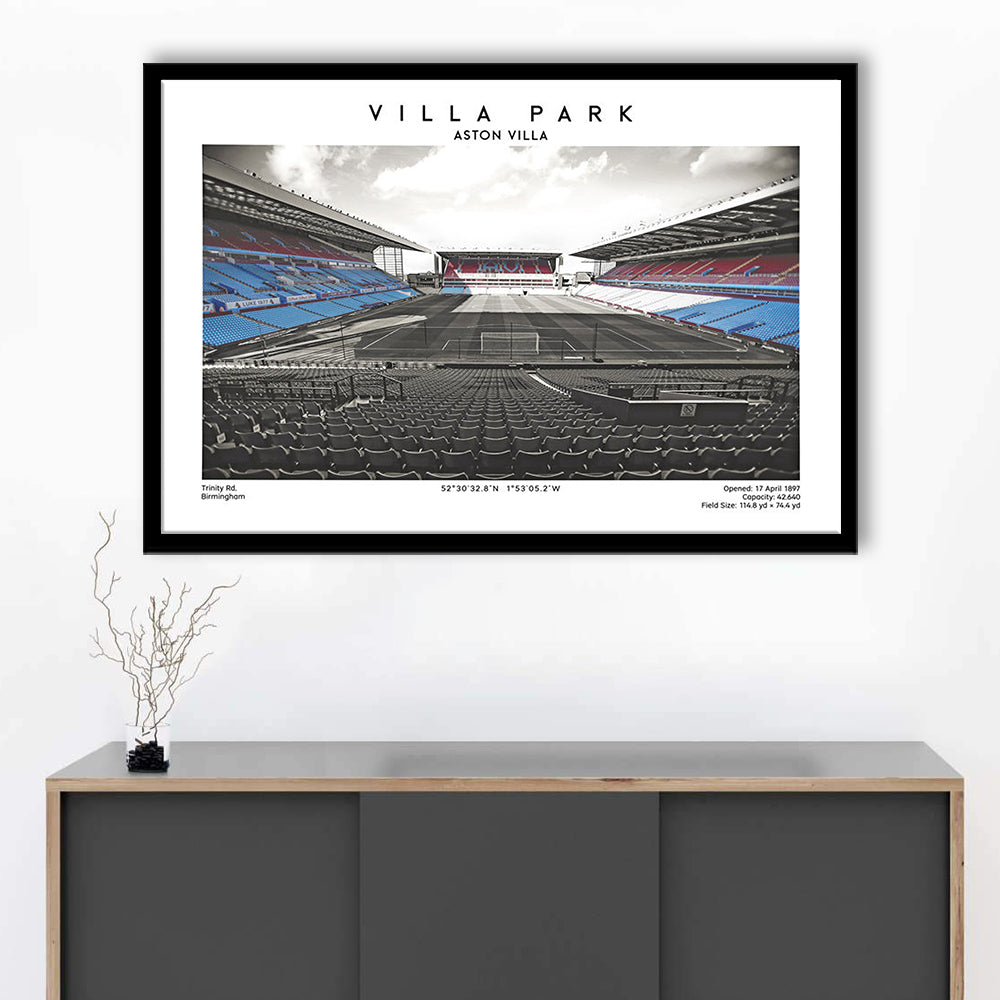 Villa Park Football Stadium Print, Aston Villa Wall England Football Art, Sport Art Print, Framed Art Print Wall Decor