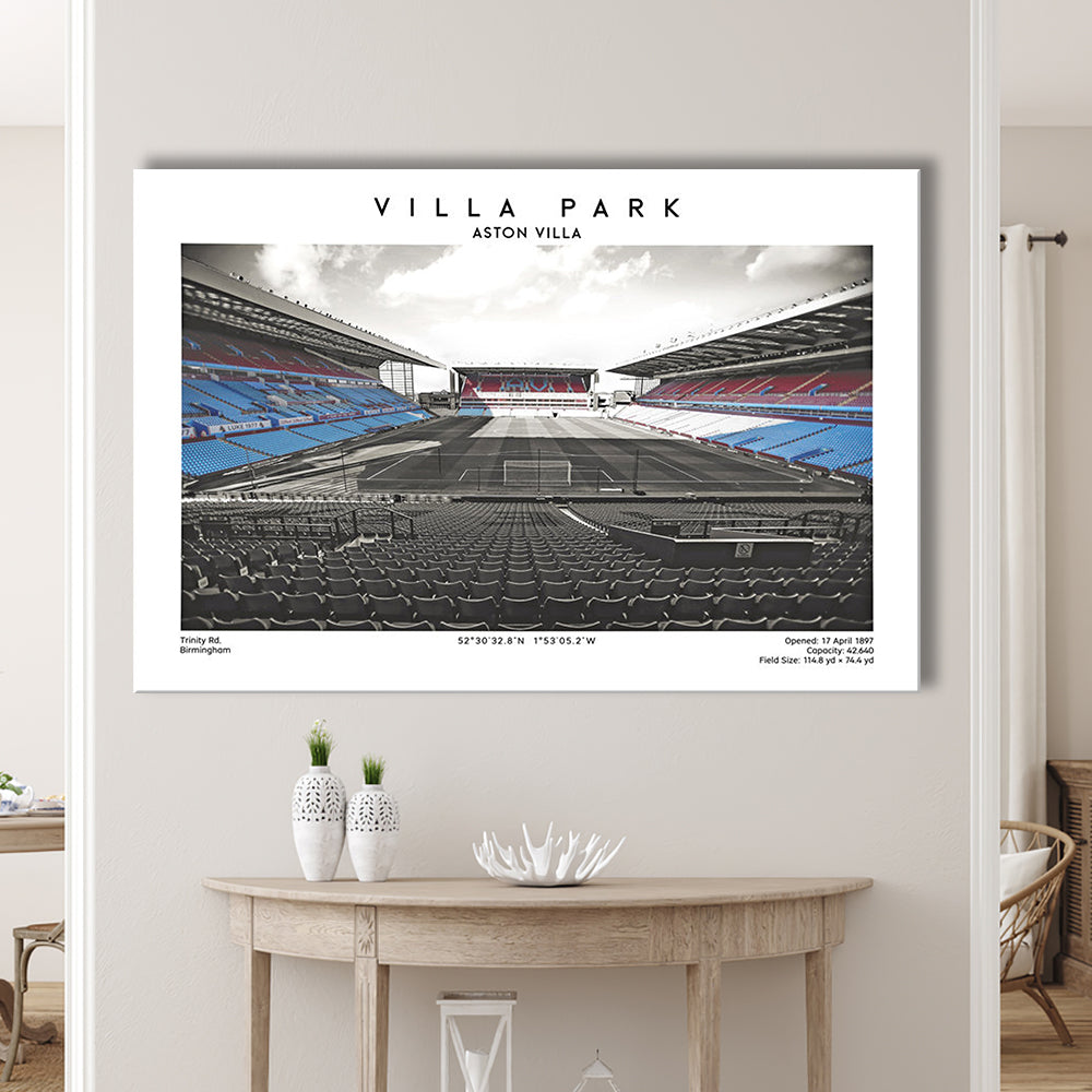 Villa Park Football Stadium Print, Aston Villa Wall England Football Art, Sport Art Print, Canvas Print Wall Art, Man Cave Gift