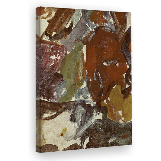 Vintage Abstract Botanical Canvas Print Wall Art, Colorful Floral Bouquet Oil Painting Print, Aesthetic Wall Art