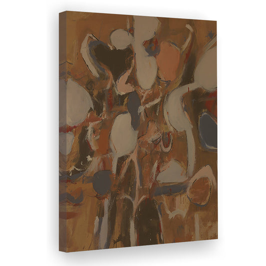 Vintage Abstract Botanical Canvas Print Wall Art, Muted Floral Bouquet Oil Painting Modern Farmhouse Cottagecore Decor 