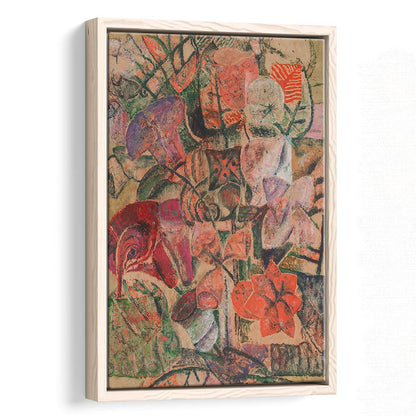 Vintage Abstract Botanical Framed Canvas Print Wall Art, Unique Abstract Floral Bouquet Oil Painting Grandmillennial Aesthetic