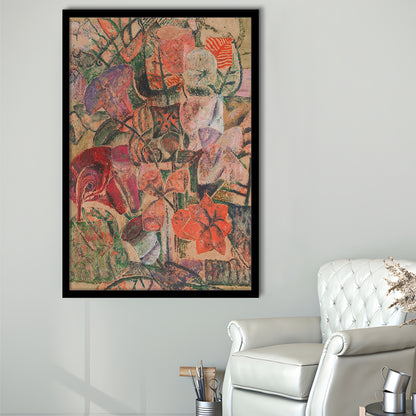 Vintage Abstract Botanical Framed Art Print Wall Decor, Unique Abstract Floral Bouquet Oil Painting Grandmillennial Aesthetic