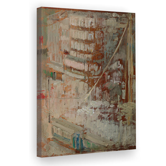 Vintage Abstract Landscape Painting Farmhouse Wall Decor Gallery Canvas Print Wall Art, Warm Tones
