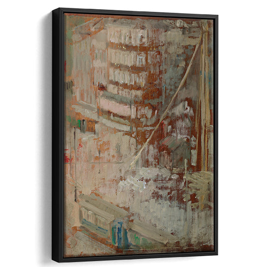 Vintage Abstract Landscape Painting Farmhouse Wall Decor Gallery Framed Canvas Print Wall Art, Warm Tones