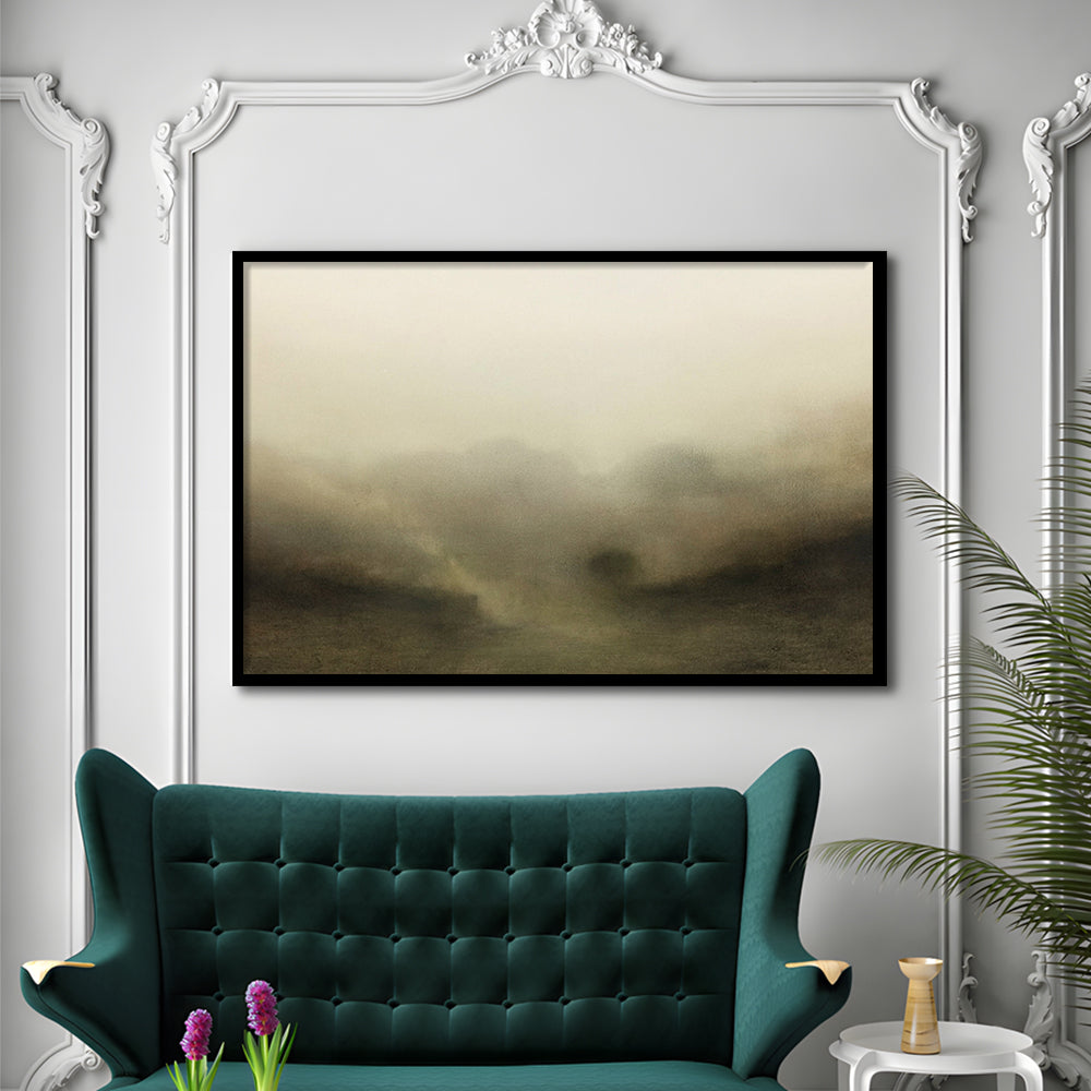 Vintage Abstract Landscape Framed Art Print Wall Decor, Large Landscape Framed Art Print Wall Decor, Fine Art Print