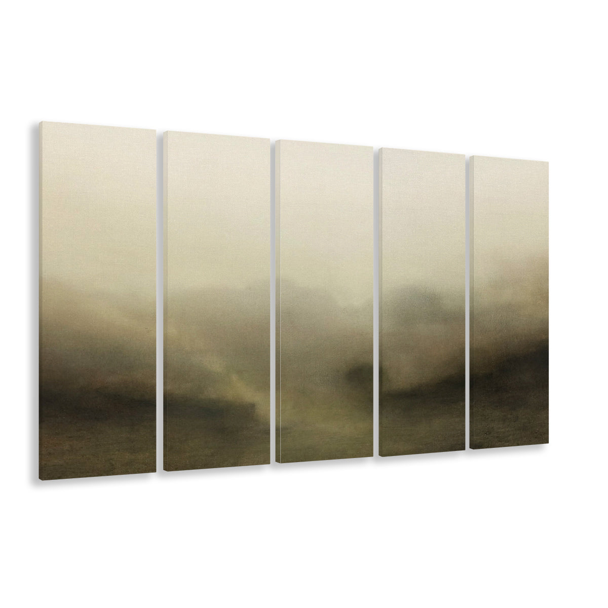 Vintage Abstract Landscape 5 Panels Canvas Print Wall Art, Large Landscape 5 Panels Canvas Print Wall Art, Fine Art Print
